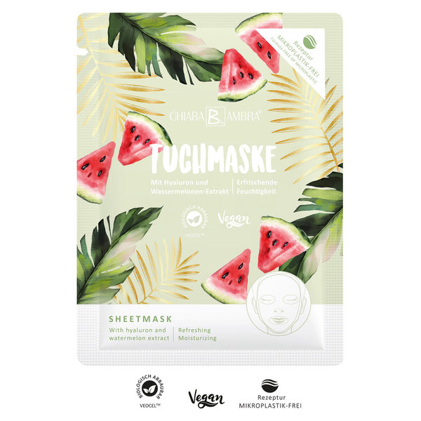 CHIARA AMBRA® Erfrischende Tuchmaske mit Wassermelonen-Extrakt - SUMMER VIBES